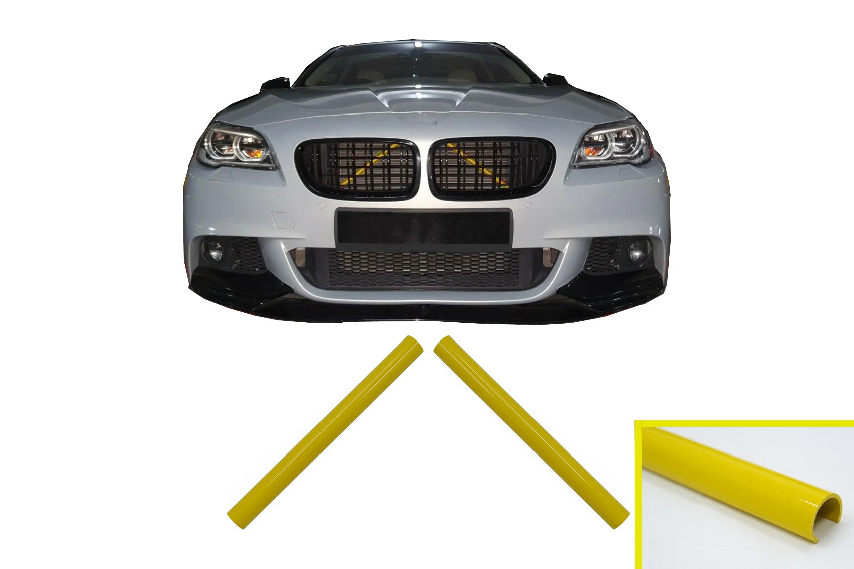 Satz V-Klammer Ornamente Kühlergrill Streifen Fügt für BMW 1er 2 3 4 5 6 7er Gelb CarPartsTuning