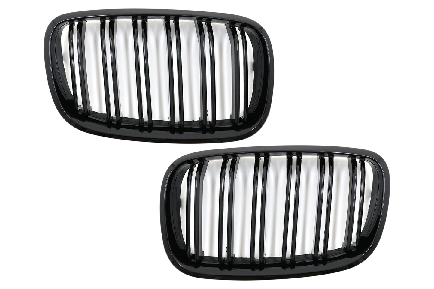 Frontgitter Für BMW X5 X6 E70 E71 2007-2014 Doppelt Streifen M Look Glänzend schwarz CarPartsTuning