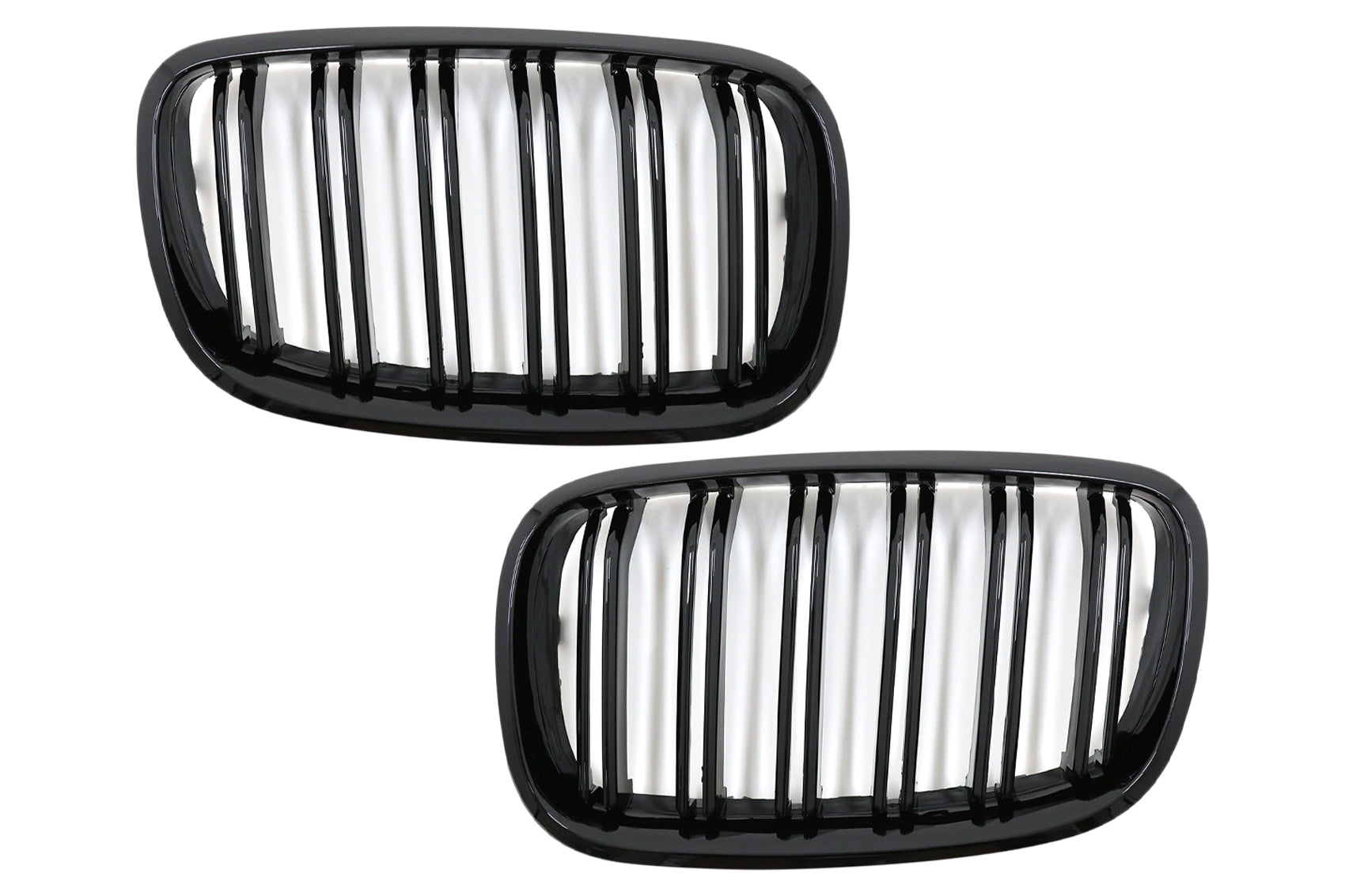 Frontgitter Für BMW X5 X6 E70 E71 2007-2014 Doppelt Streifen M Look Glänzend schwarz CarPartsTuning