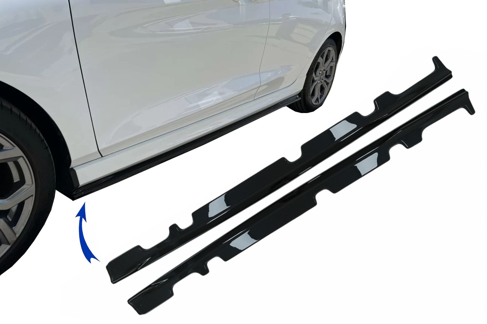 Seitenschweller Erweiterungen für Ford Fiesta Mk8 ST / ST-Linie 2017-2021 Glänzend Schwarz CarPartsTuning
