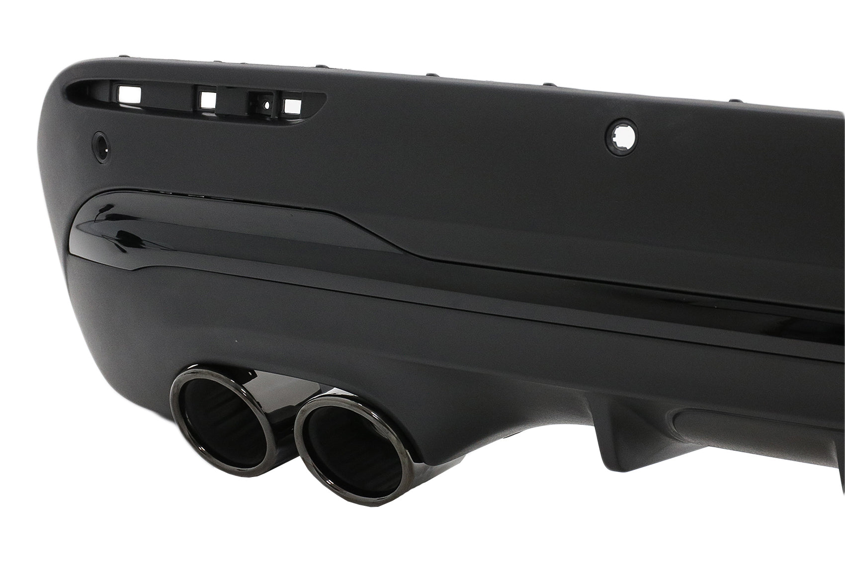 Stoßstange Diffusor Schwarz Endrohre für Mercedes GLA H247 Sport Line Aero Night Paket CarPartsTuning