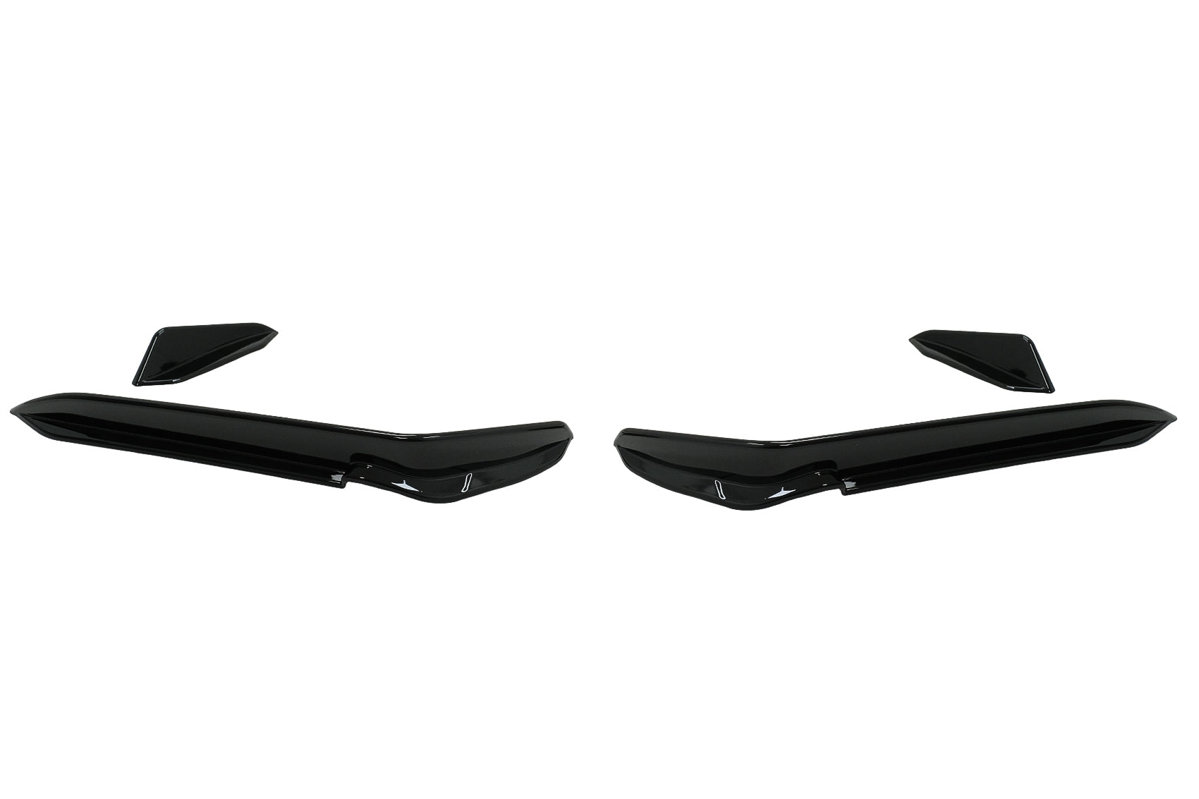 Stoßstange Seitenklappen Flossen für VW Golf 7.5 5G R Fließheck 17-20 Glänzend Schwarz CarPartsTuning