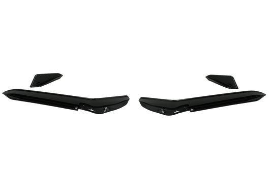 Stoßstange Seitenklappen Flossen für VW Golf 7.5 5G R Fließheck 17-20 Glänzend Schwarz CarPartsTuning