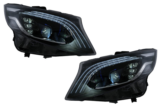 LED Scheinwerfer für Mercedes V W447 16-20 schwarz ersetzt Halogen CarPartsTuning
