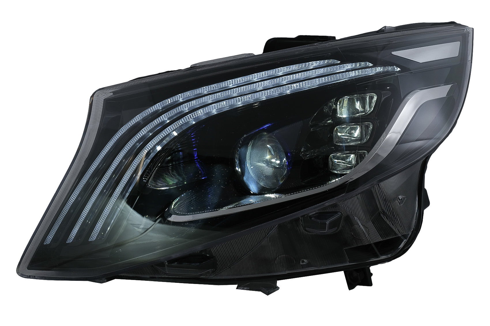LED Scheinwerfer für Mercedes V W447 16-20 schwarz ersetzt Halogen CarPartsTuning