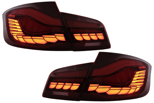 OLED Rücklichter Rückleuchten für BMW 5er F10 Rot Klar Dynamisches Blinker CarPartsTuning