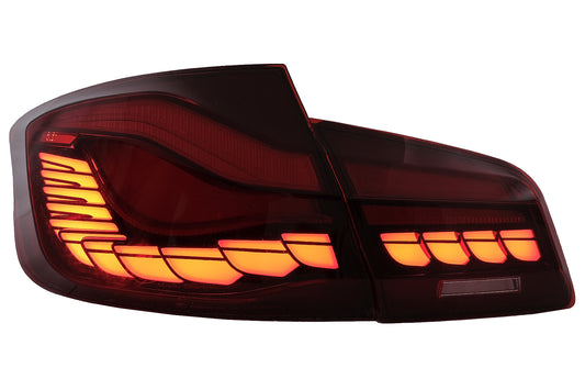 OLED Rücklichter Rückleuchten für BMW 5er F10 Rot Klar Dynamisches Blinker CarPartsTuning