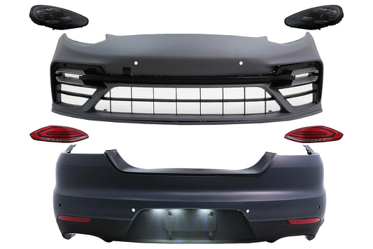 Bodykit für Porsche Panamera I 970 10-13 Umbau auf 971 Turbo S Look Stoßstange Scheinwerfer Rückleuchten CarPartsTuning