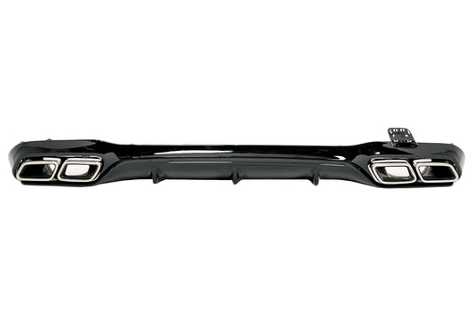 Stoßfänger-Diffusor Chrom-Endrohre für Mercedes E-Klasse W213 Sport Line 16-19 E63 Design CarPartsTuning