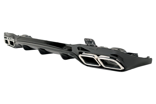 Stoßfänger-Diffusor Chrom-Endrohre für Mercedes E-Klasse W213 Sport Line 16-19 E63 Design CarPartsTuning