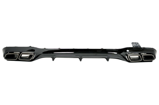 Stoßfänger Diffusor Schwarz Endrohre für Mercedes E-Klasse W213 Sport Line 16-19 E63 Design Night Package CarPartsTuning