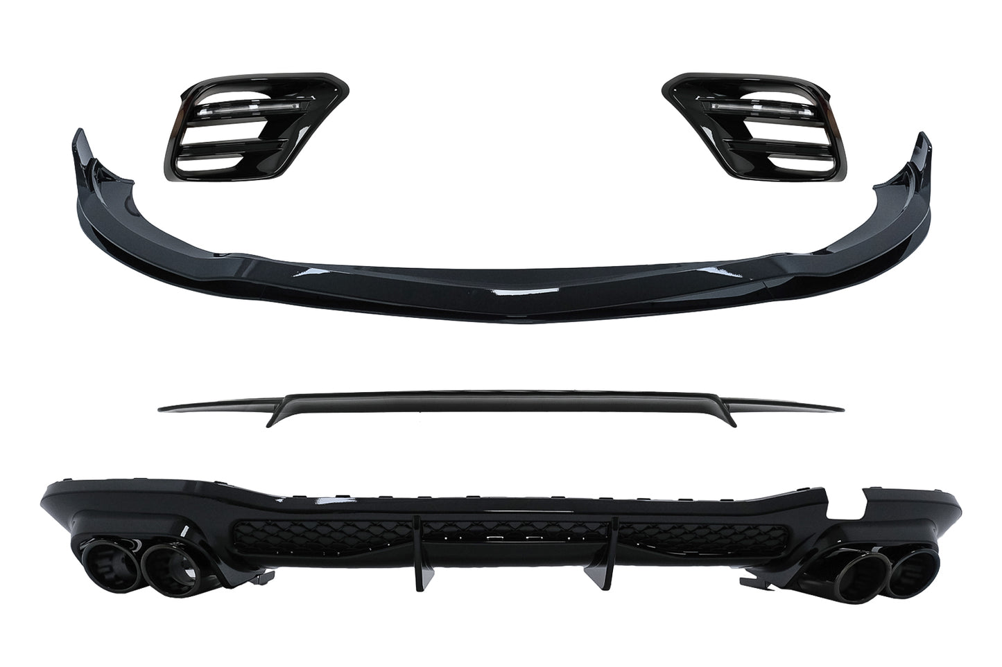 Aero BodyKit Spoiler für Mercedes S-Klasse W223 Sport Line 2020+ Stoßstange Diffusor CarPartsTuning