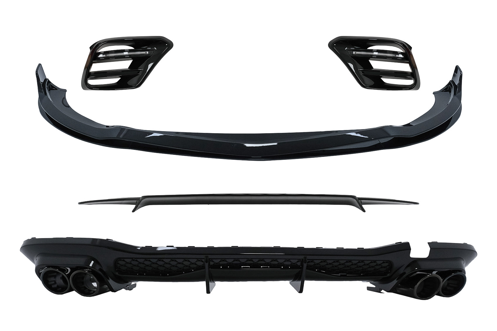 Aero BodyKit Spoiler für Mercedes S-Klasse W223 Sport Line 2020+ Stoßstange Diffusor CarPartsTuning