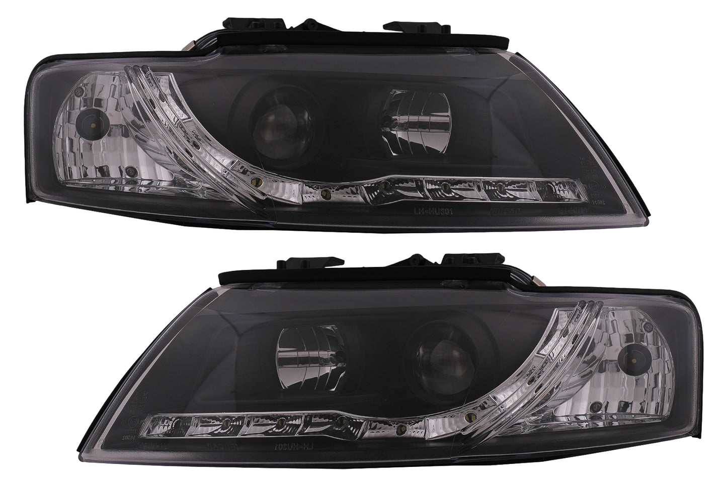LED DRL Scheinwerfer für Audi A4 Cabriolet B6 8H7 8HE 2002-2006 Schwarz CarPartsTuning