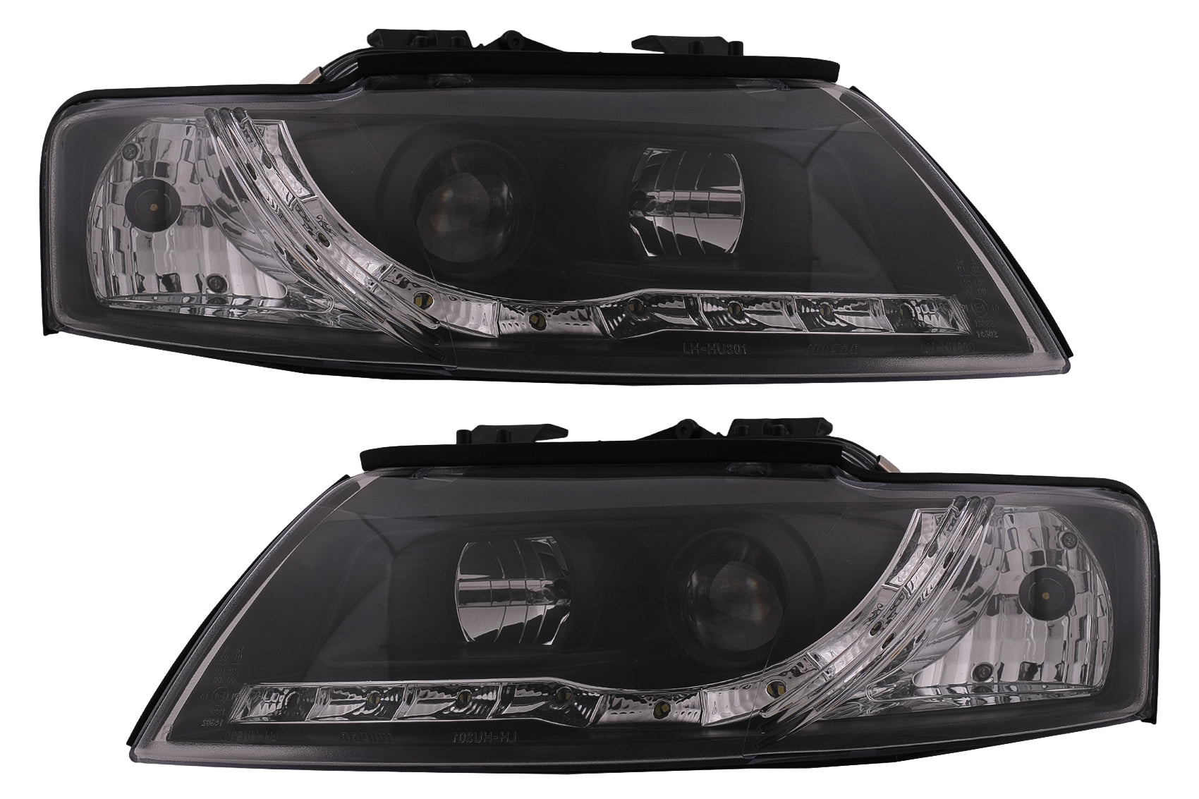 LED DRL Scheinwerfer für Audi A4 Cabriolet B6 8H7 8HE 2002-2006 Schwarz CarPartsTuning