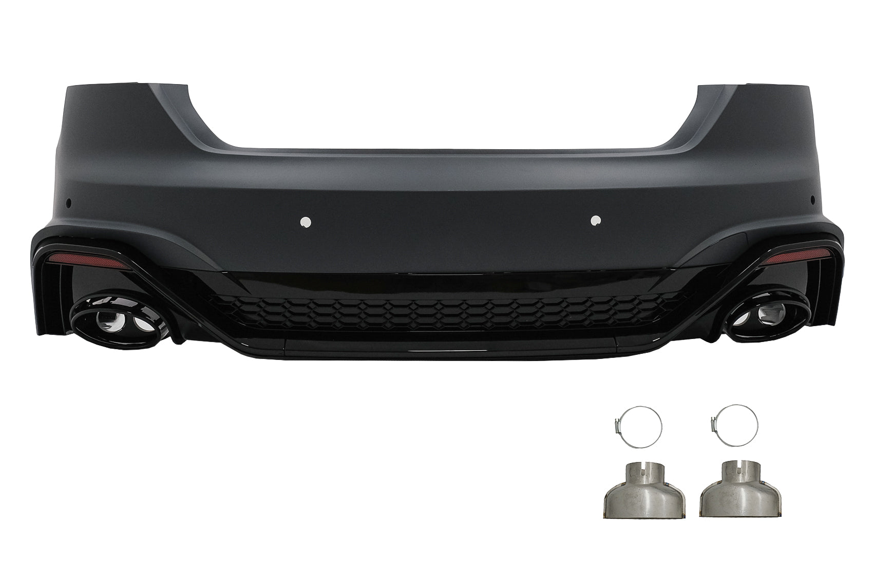 Stoßstange Auspuffspitzen Endrohre für Audi A5 F5 Facelift 2020+ Diffusor Racing Look CarPartsTuning