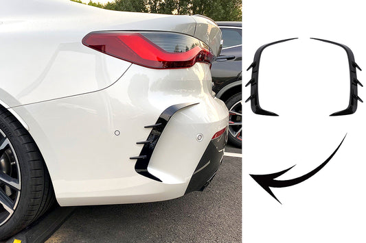 Stoßstange Flaps Side Seitenflügel für BMW 4er G22 Coupé 2020+ M Tech Schwarz Carpartstuning Austria