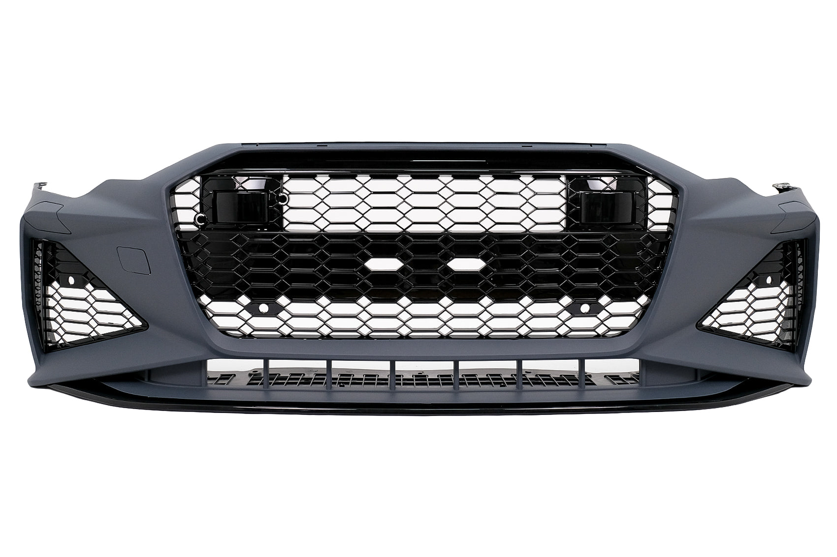 Frontstoßstange für Audi A6 C8 4K 2018+ RS6 Look Zentraler Grill Glänzend schwarz Carpartstuning Austria