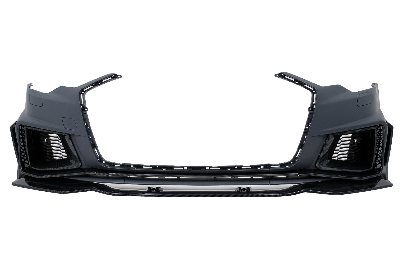 Stoßstange für Audi A6 C8 4K 2018-2022 RS6 Carbon Look Ornamente Spoilerlippensplitter Carpartstuning Austria