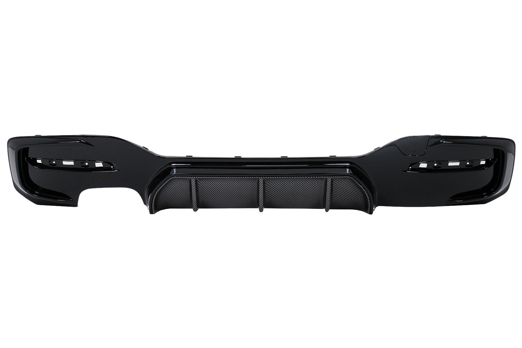 Stoßstange Luftverteiler Diffusor Linker Doppelt Auslauf für BMW 1er F20 F21 LCI 15-19 Schwarz & Carbon Look Carpartstuning Austria