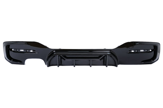 Stoßstange Luftverteiler Diffusor Linker Doppelt Auslauf für BMW 1er F20 F21 LCI 15-19 Schwarz & Carbon Look Carpartstuning Austria