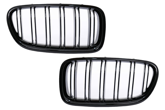 Nierengitter Kühlergrill für BMW 5er F10 F11 10-17 Doppelstreifen M-Design Glänzend Schwarz Carpartstuning Austria