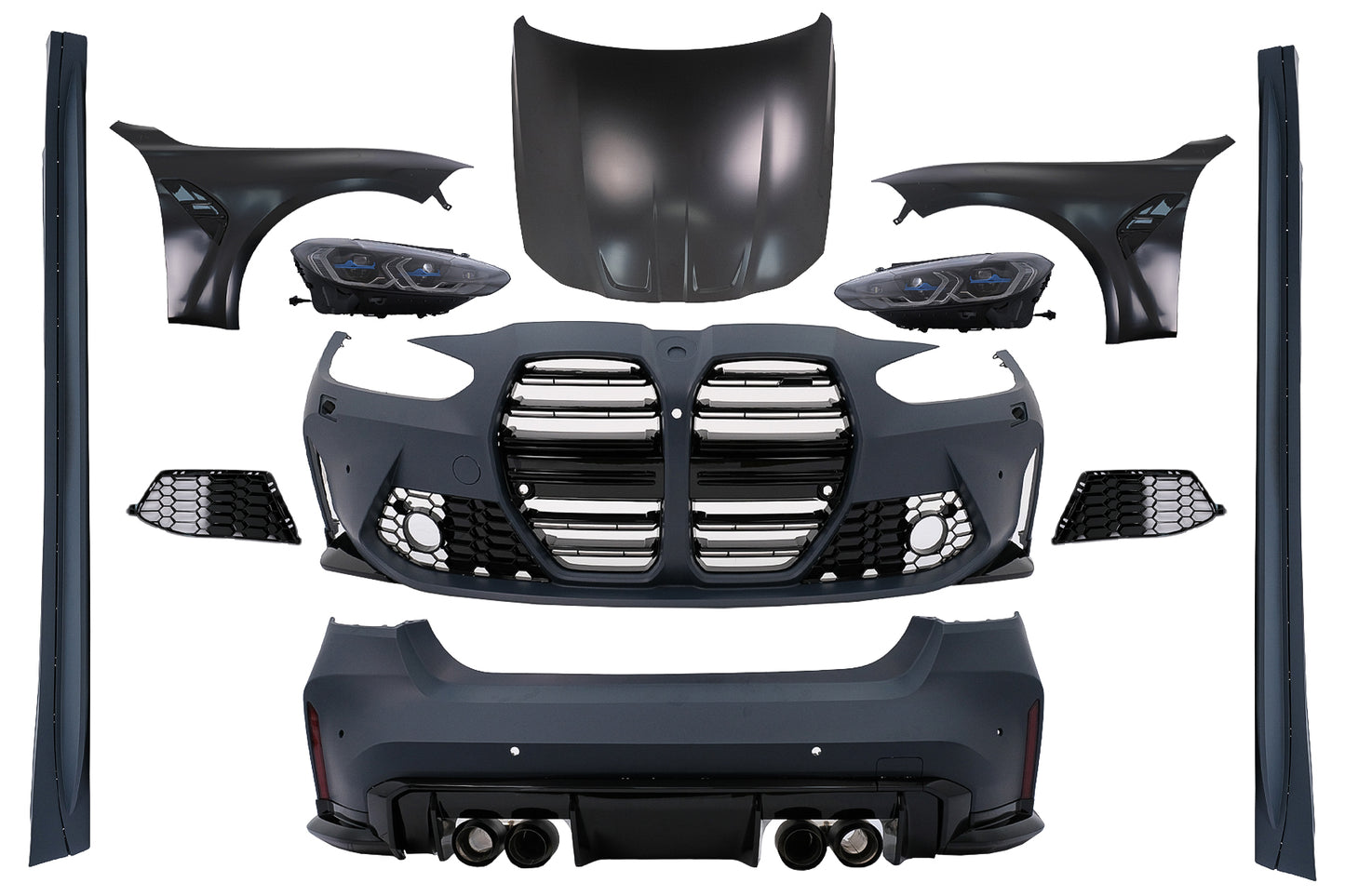 Bodykit für BMW 3er F30 Umbau auf 2021+ G80 M Design Stoßstange Scheinwerfer Carpartstuning Austria