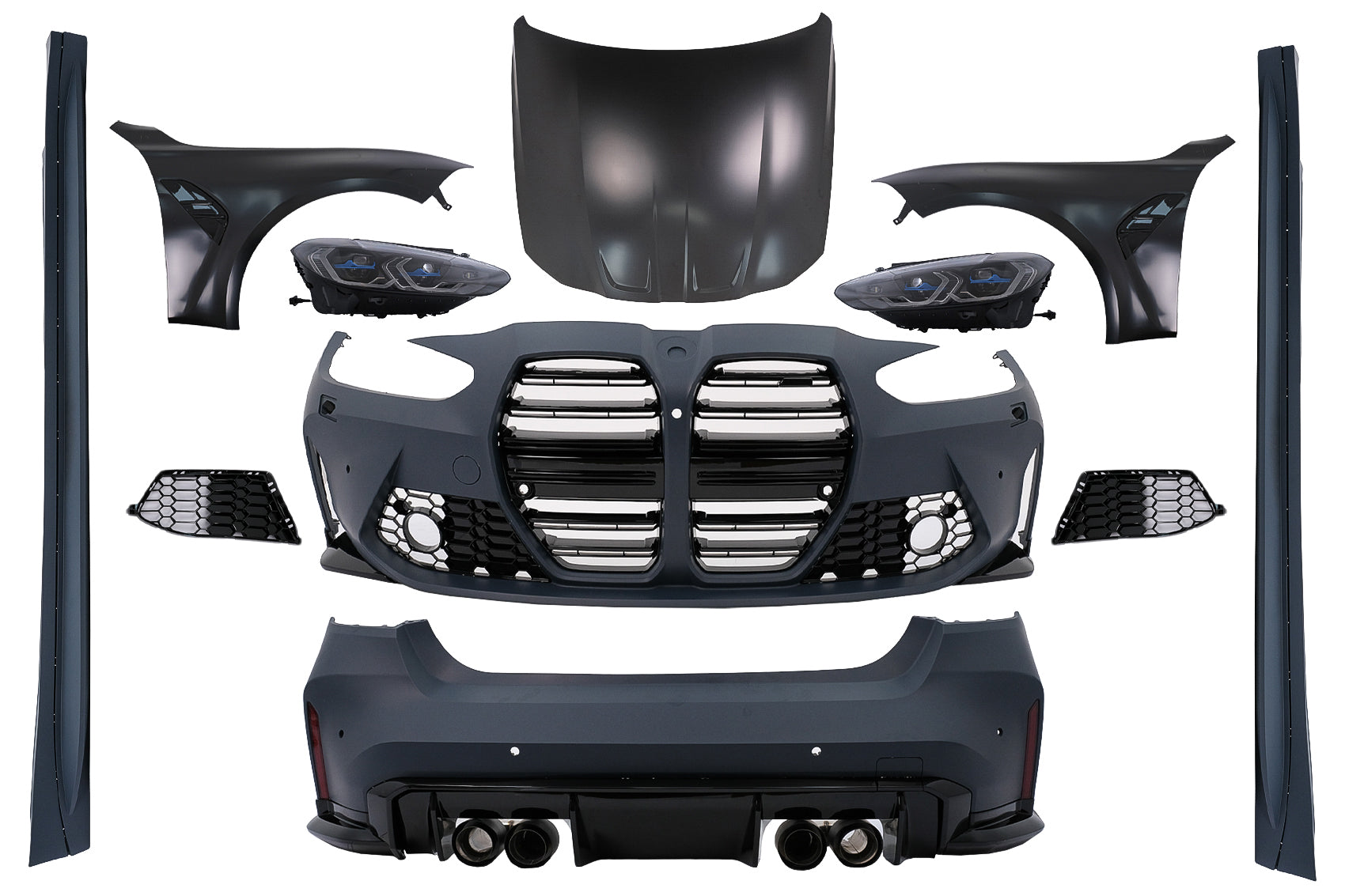 Bodykit für BMW 3er F30 Umbau auf 2021+ G80 M Design Stoßstange Scheinwerfer Carpartstuning Austria