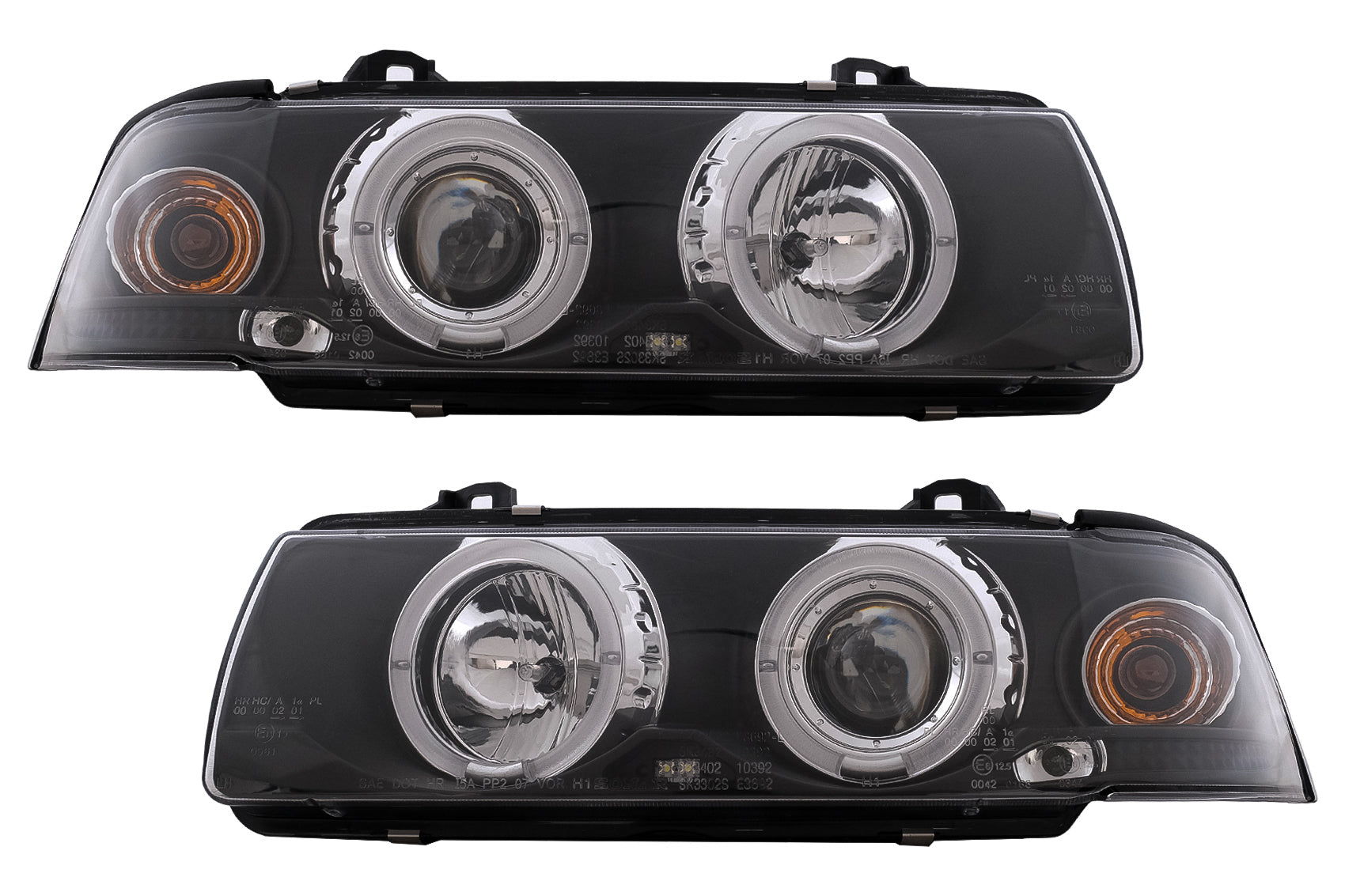 Angel Eyes Scheinwerfer für BMW 3er E36 Coupe Cabrio 1991-08.1999 Schwarz Headlights Carpartstuning Austria