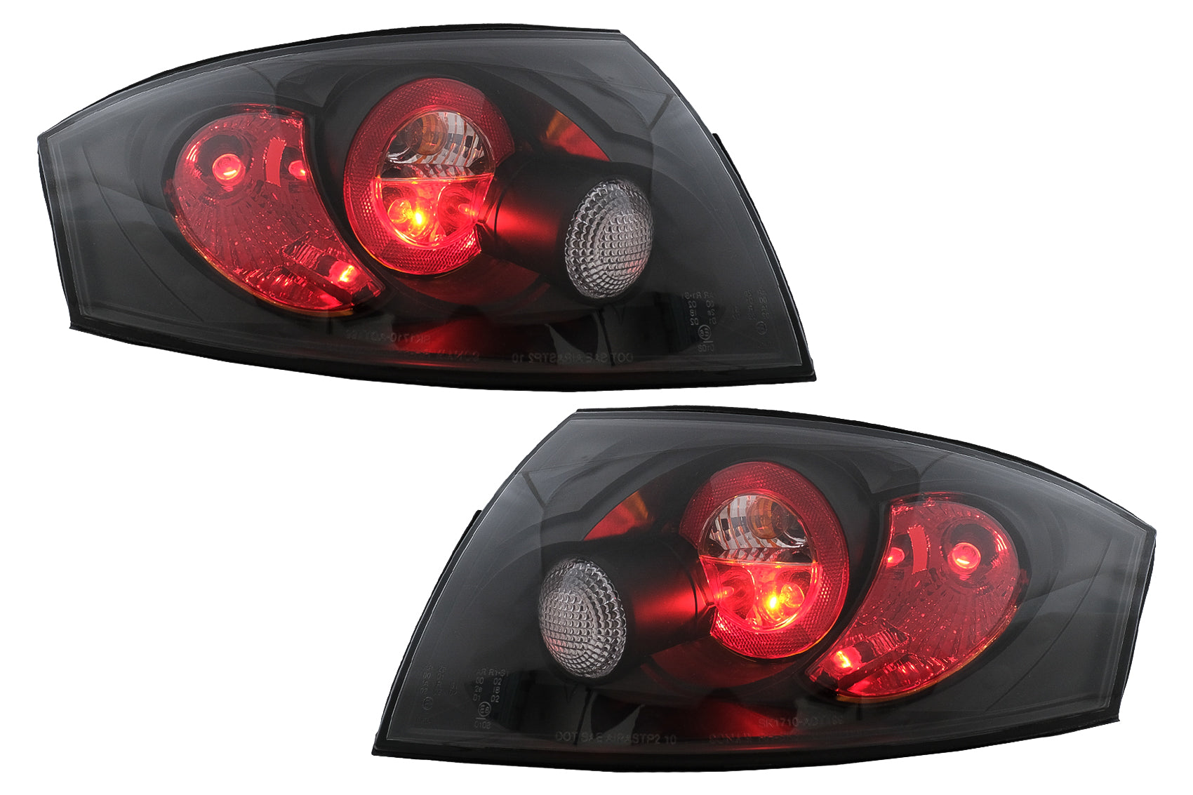 Halogenlampen Rückleuchten für Audi TT 8N 1999-2006 Schwarze Rücklichter Carpartstuning Austria