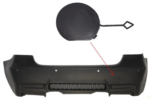 Abschlepphaken Abdeckung Heckstoßstange Passend Für BMW 3er E90 (2004-2011) Mitte Auspuff M3 Design Ohne PDC KITT