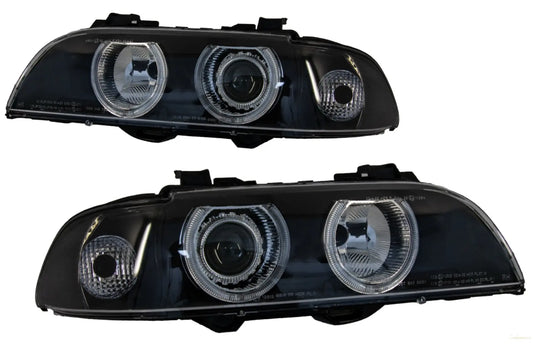 Angel Eyes Scheinwerfer Passend Für BMW 5er E39 Limousine Touring (1996-2003) Schwarzgrau Edition KITT Specials