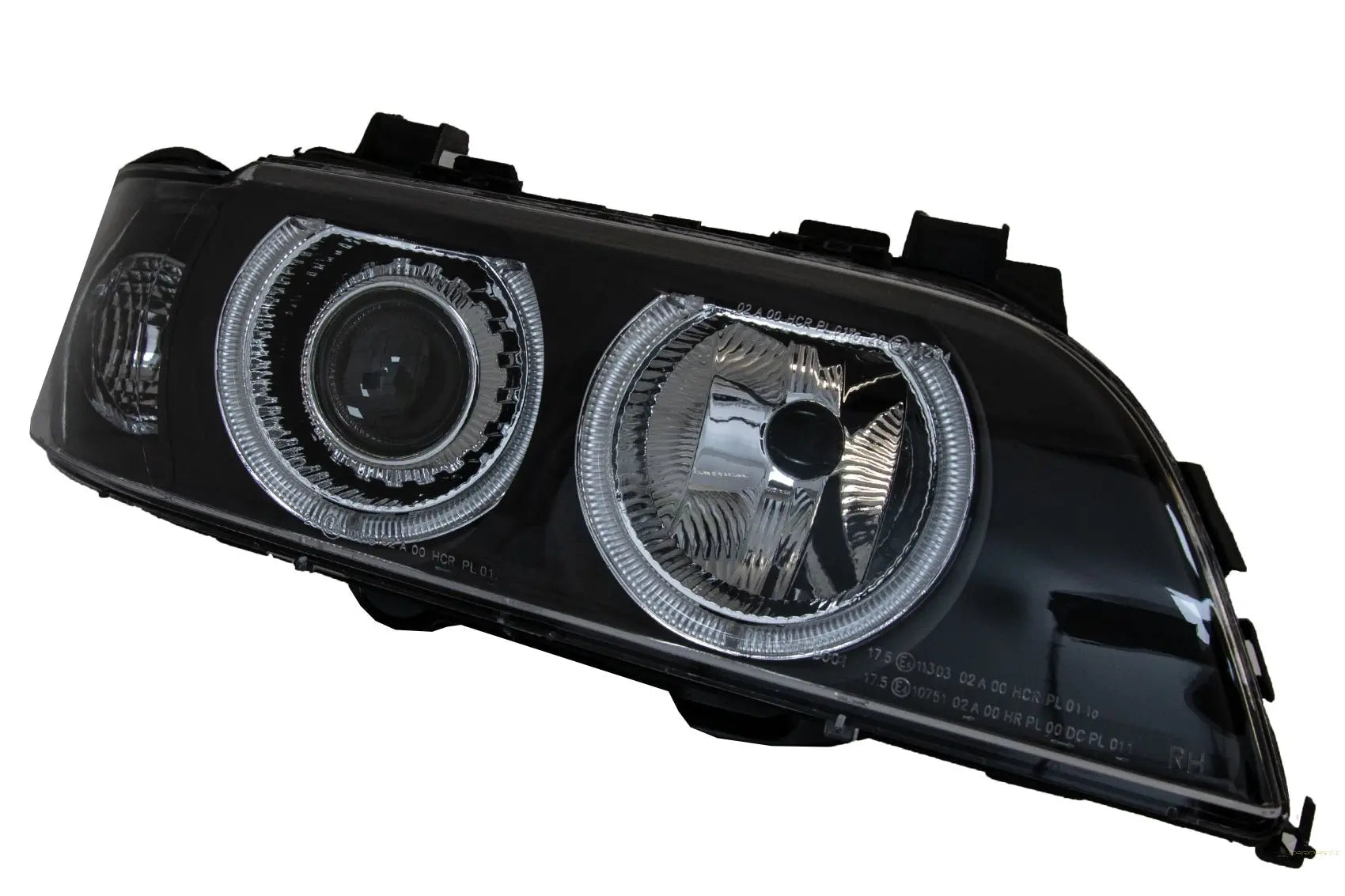 Angel Eyes Scheinwerfer Passend Für BMW 5er E39 Limousine Touring (1996-2003) Schwarzgrau Edition KITT Specials
