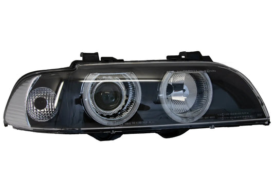 Angel Eyes Scheinwerfer Passend Für BMW 5er E39 (1996-2003) Facelift Design Black Chrom Edition KITT Specials