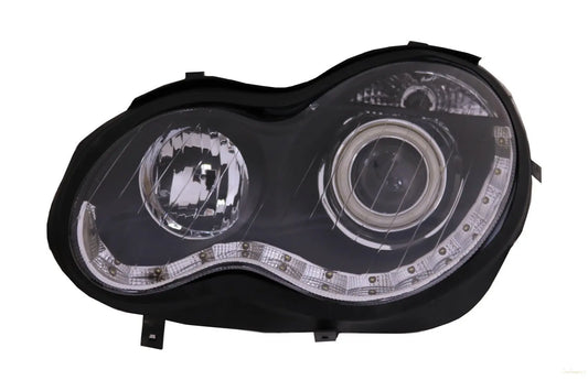 Angel Eyes Scheinwerfer Passend Für Mercedes C-Klasse W203 (2000-2007) Linke Seite Schwarz KITT