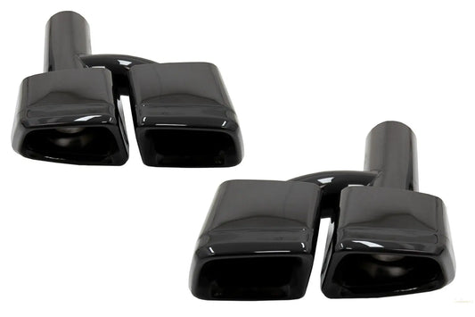 Auspuff Endrohre Passend Für Mercedes W221 W164 W166 W212 W218 S-Klasse E-Klasse CLS Ml S63 E63 Black Edition KITT