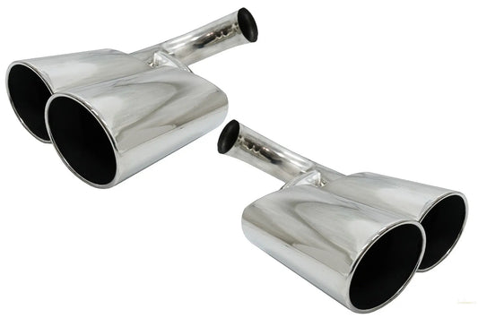 Auspuffblenden Passend Für Porsche Cayenne I Facelift SUV 9pa1 V6 (2007-2010) Chrom KITT Professional Exhaust Systems