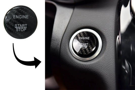 Auto Motor Startknopf Abdeckung Innendekoration Passend Für Mercedes A-Klasse W176 B-Klasse W246 C-Klasse W205 W204 Echtcarbon KITT