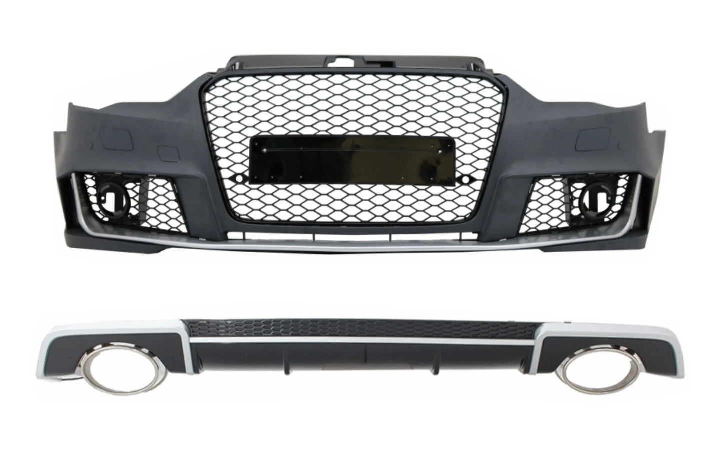 Bodykit Mit Diffusor & Endrohren Passend Für Audi A3 8V Limousine Cabrio (2012-2015) RS3 Design KITT