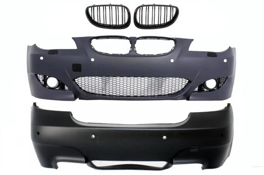 Bodykit Passend Für BMW 5er E60 (2003-2007) M5 Design Mit Mittelgitter Doppelstreifen Piano Black KITT