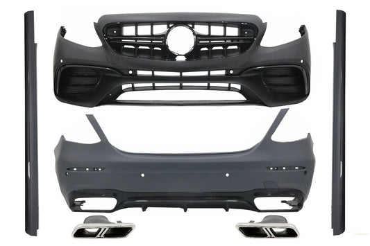 Bodykit Passend Für Mercedes E-Klasse W213 (2016-2019) E63 Design Mit Endschalldämpfer Chrom KITT