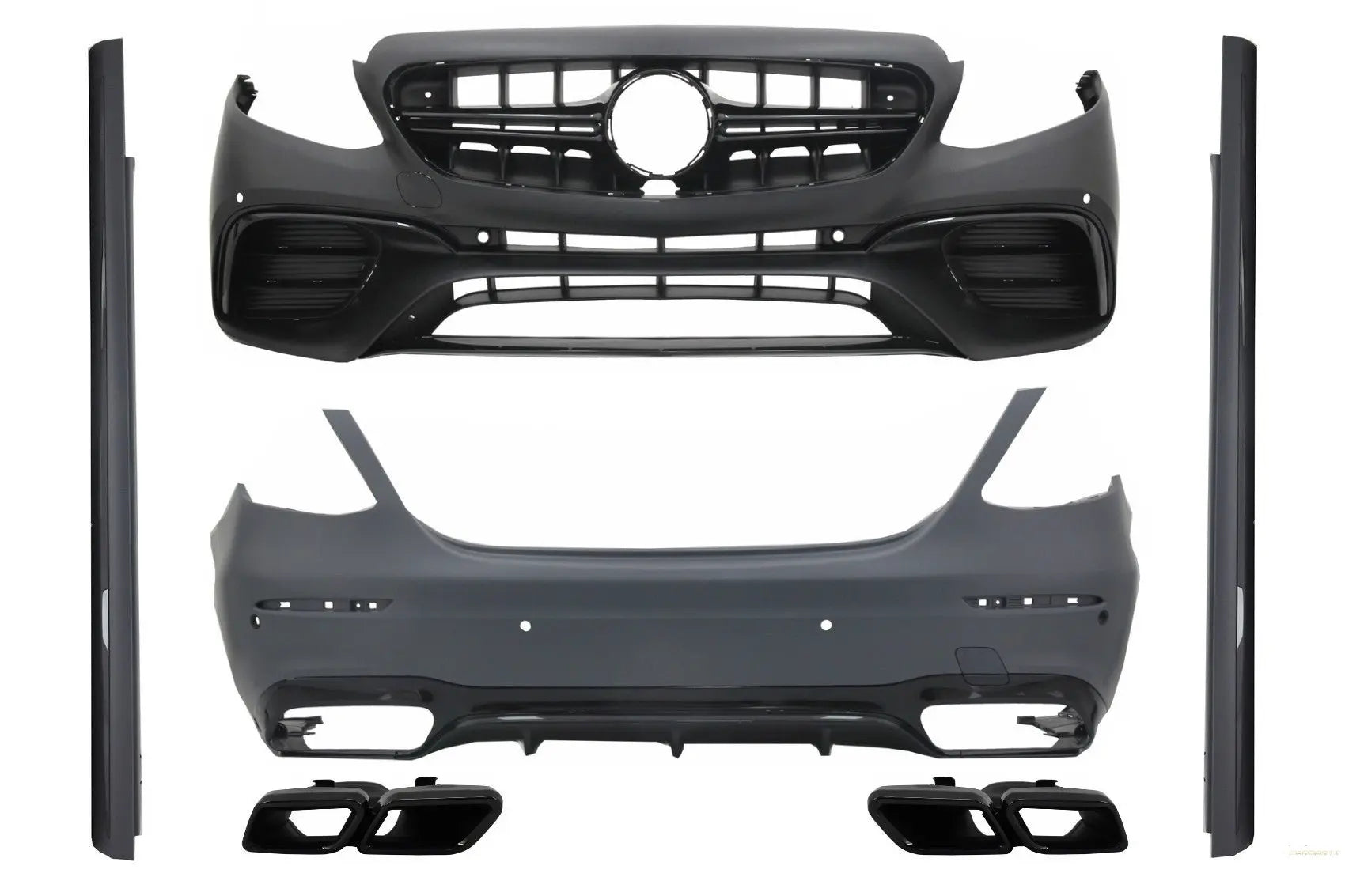 Bodykit Passend Für Mercedes E-Klasse W213 (2016-2019) E63 Design Mit Endschalldämpfer Schwarz KITT