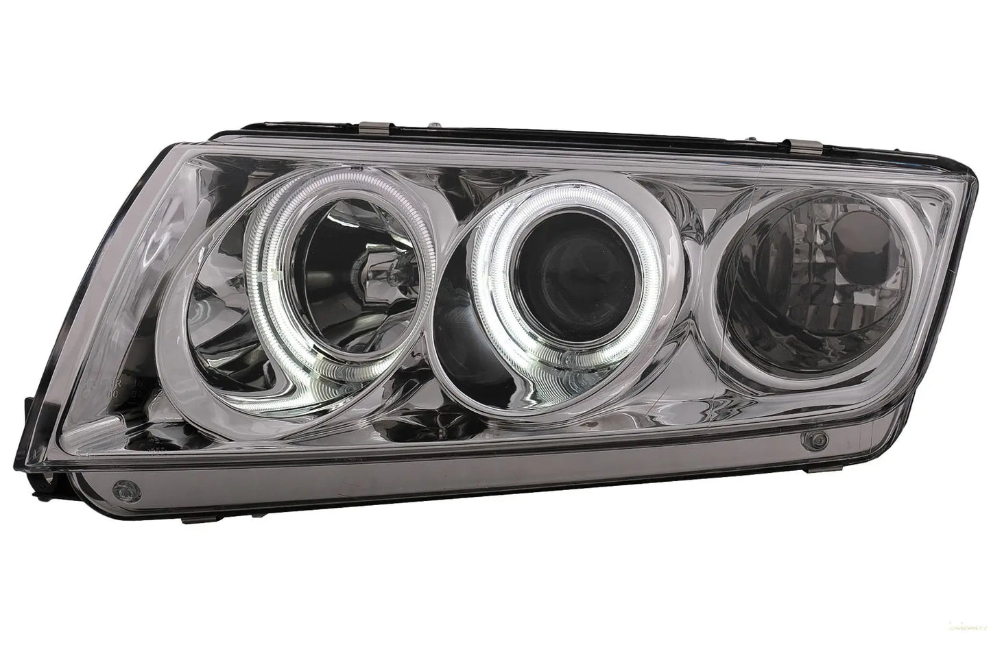 Ccfl Angel Eyes Scheinwerfer Passend Für Skoda Fabia (12.1999-2008) Chrom KITT Lightning