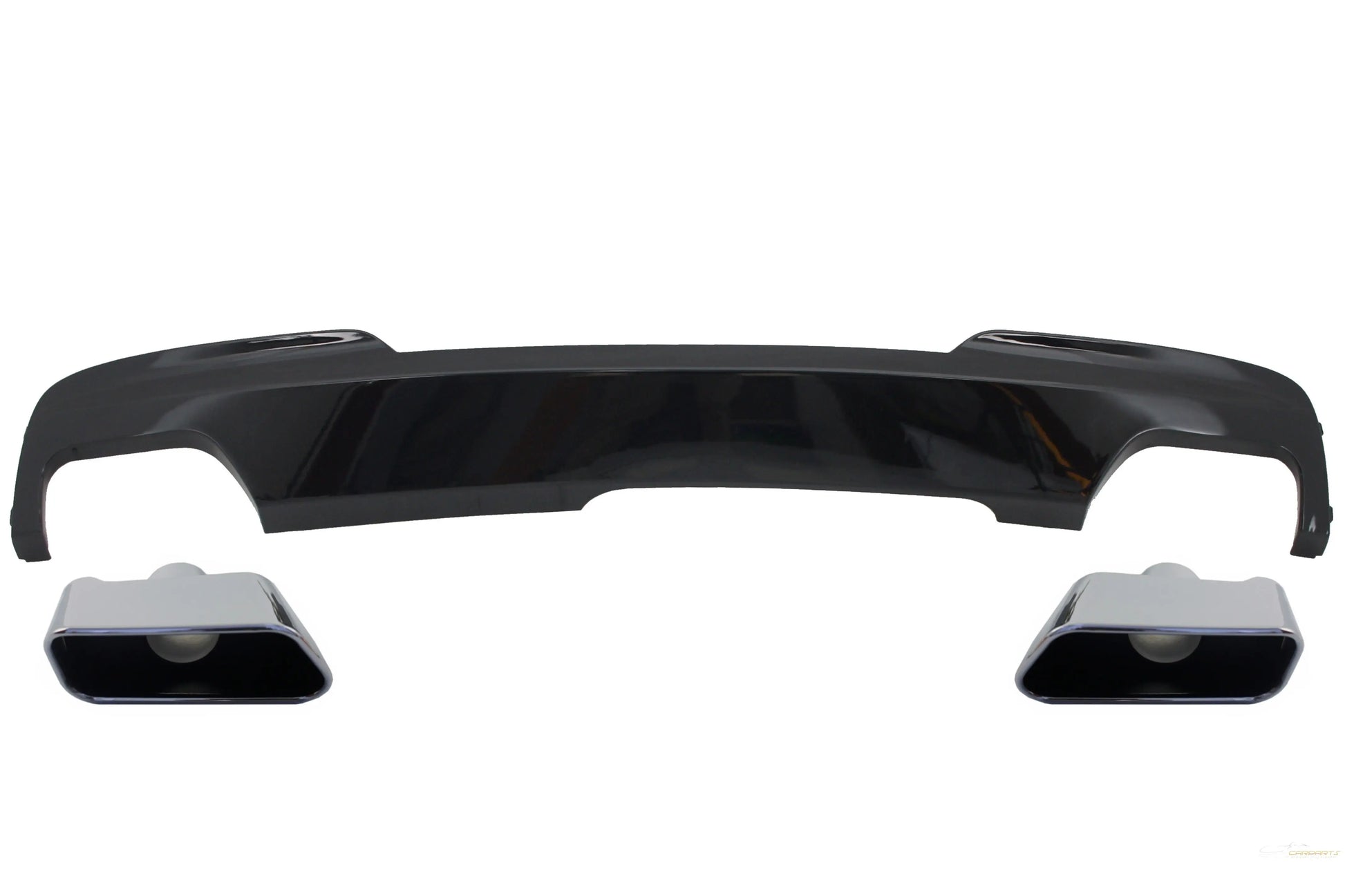 Doppelauslass Luftdiffusor Brilliant Black Edition Mit Endschalldämpfer Sport M-Tech 550i Design Passend Für BMW F10 F11 (2011-2017) KITT