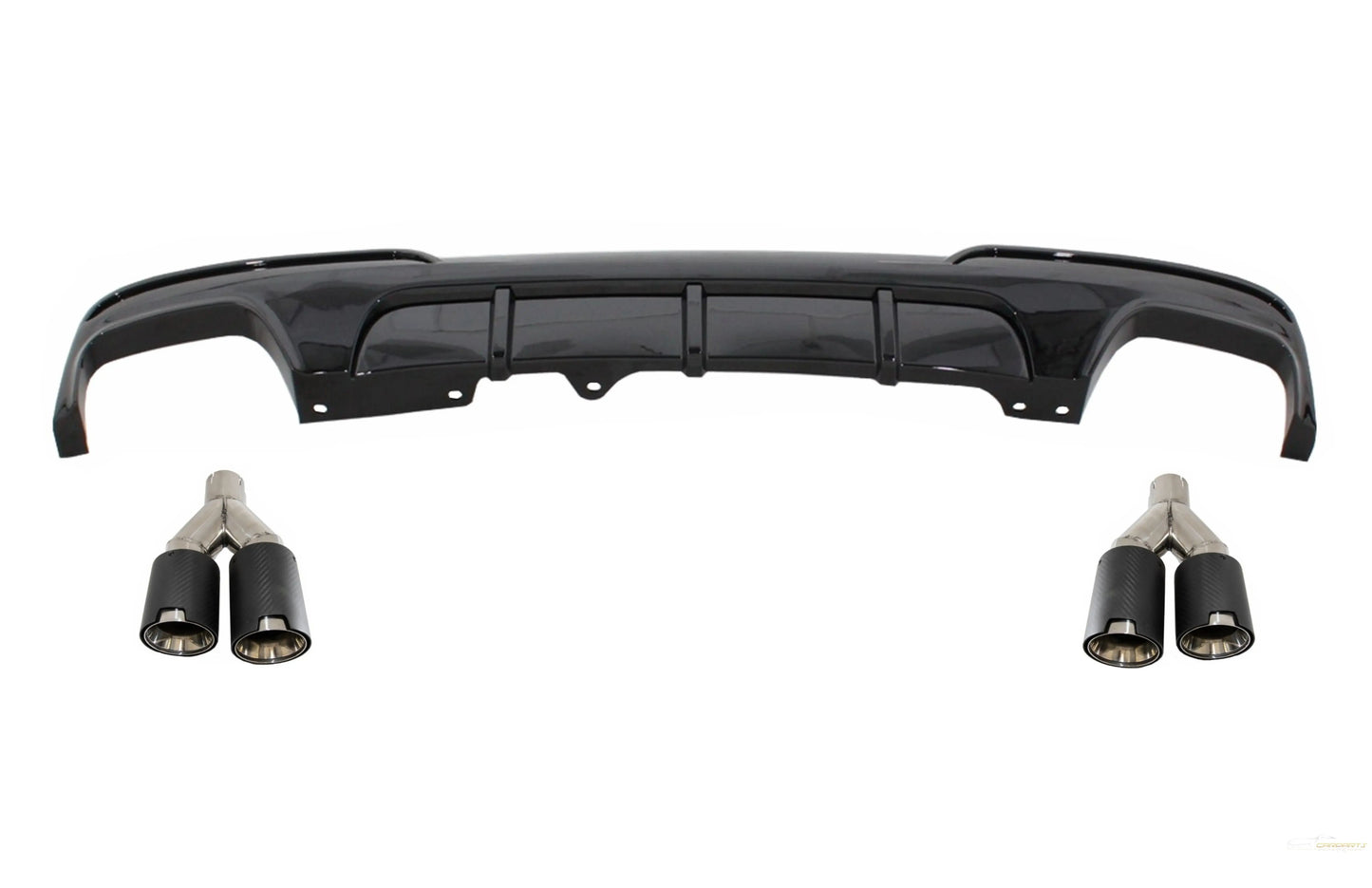 Doppelauslass-Luftdiffusor Mit Auspuffendrohren Dual Twin Passend Für BMW 5er F10 F11 (2011-2017) M-Performance Design KITT