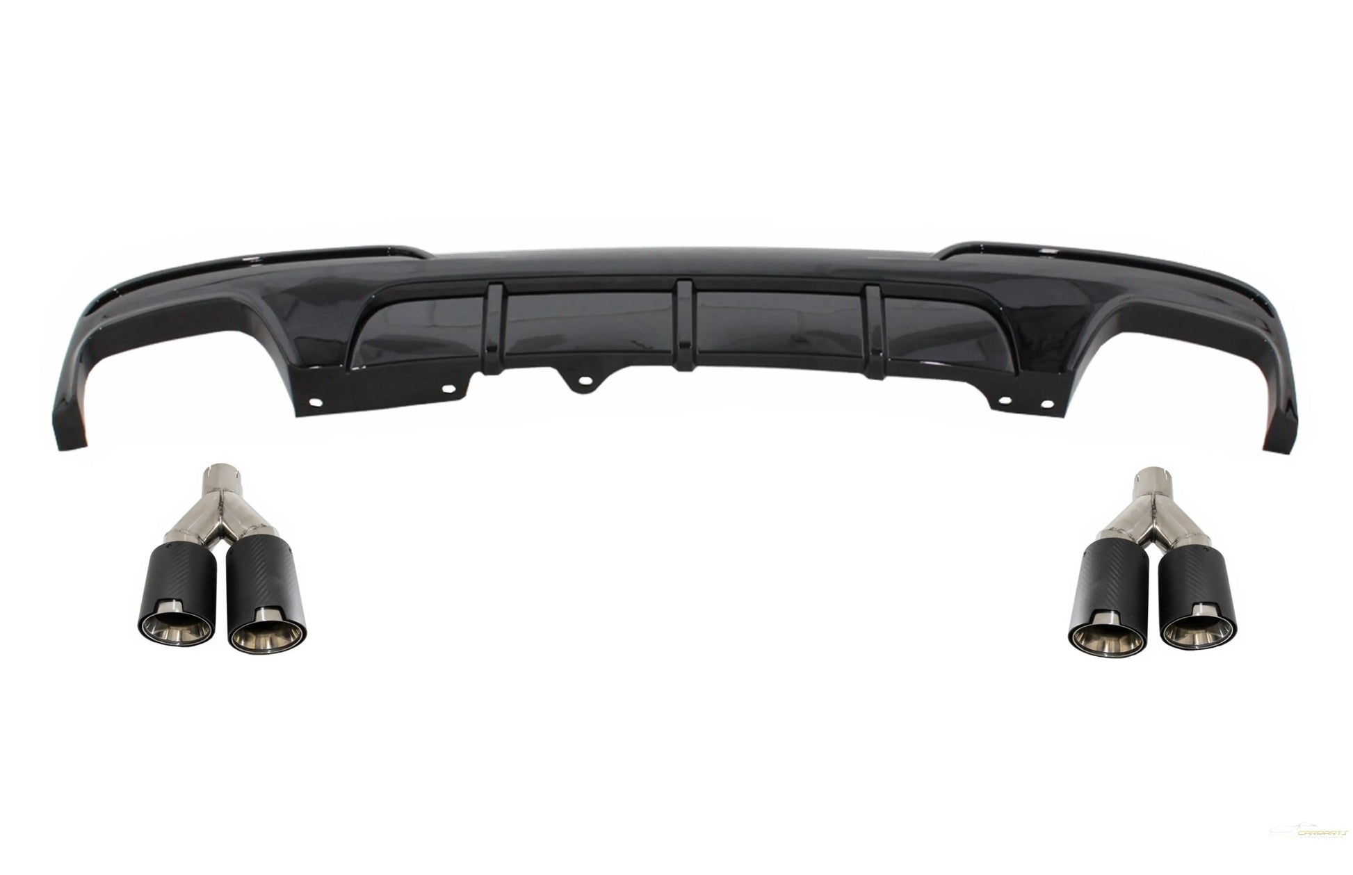 Doppelauslass-Luftdiffusor Mit Auspuffendrohren Dual Twin Passend Für BMW 5er F10 F11 (2011-2017) M-Performance Design KITT