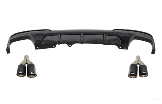 Doppelauslass-Luftdiffusor Mit Auspuffendrohren Dual Twin Passend Für BMW 5er F10 F11 (2011-2017) M-Performance Design KITT