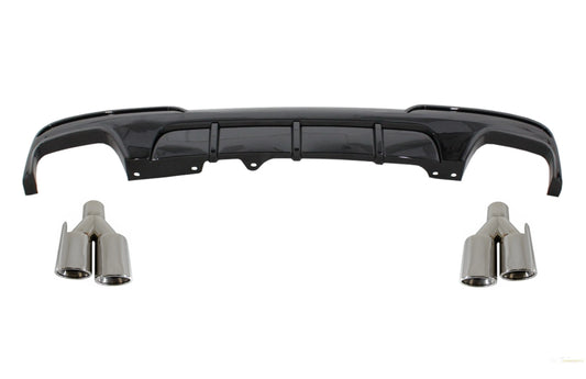 Doppelauslassluftdiffusor Mit Auspuffendrohren Passend Für BMW 5er F10 F11 (2011-2017) M-Performance Design KITT