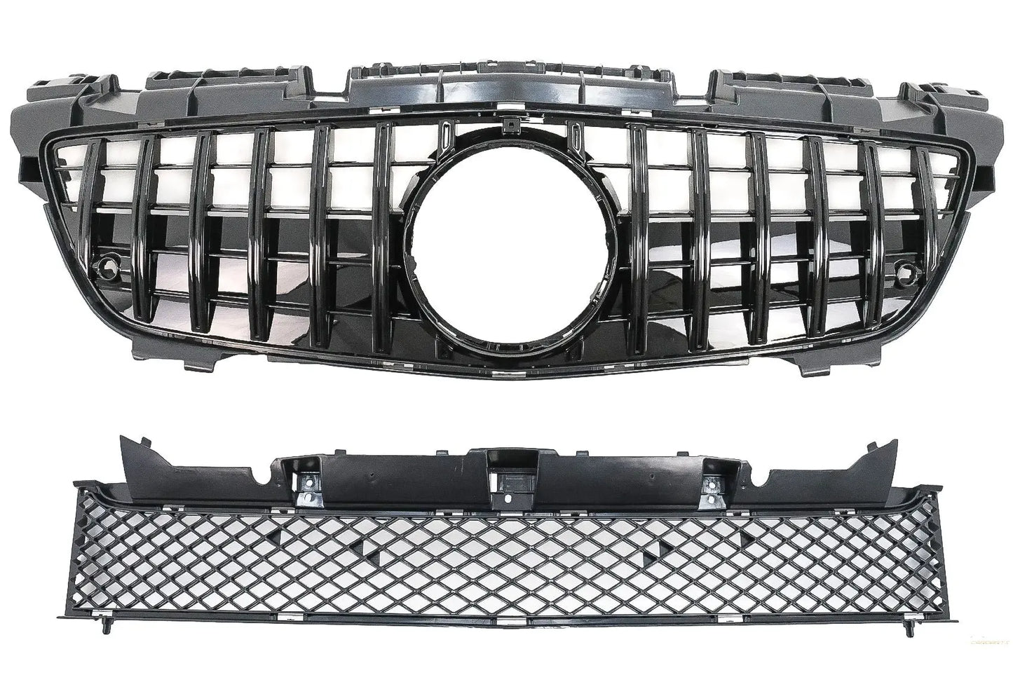 Frontgrill Mit Unterem Gitter Passend Für MercedeS SLK-Klasse R172 (2011-2015) GT-R Panamericana Design Schwarz KITT Specials