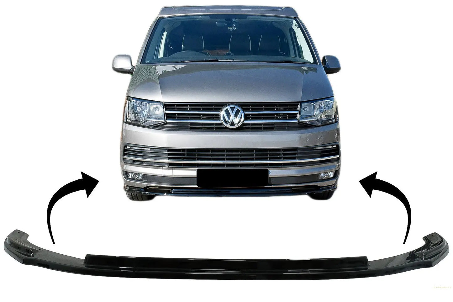 Frontschürze Aufsatzspoilerlippe Passend Für VW Transporter T6 (2015) Schwarz Glänzend KITT